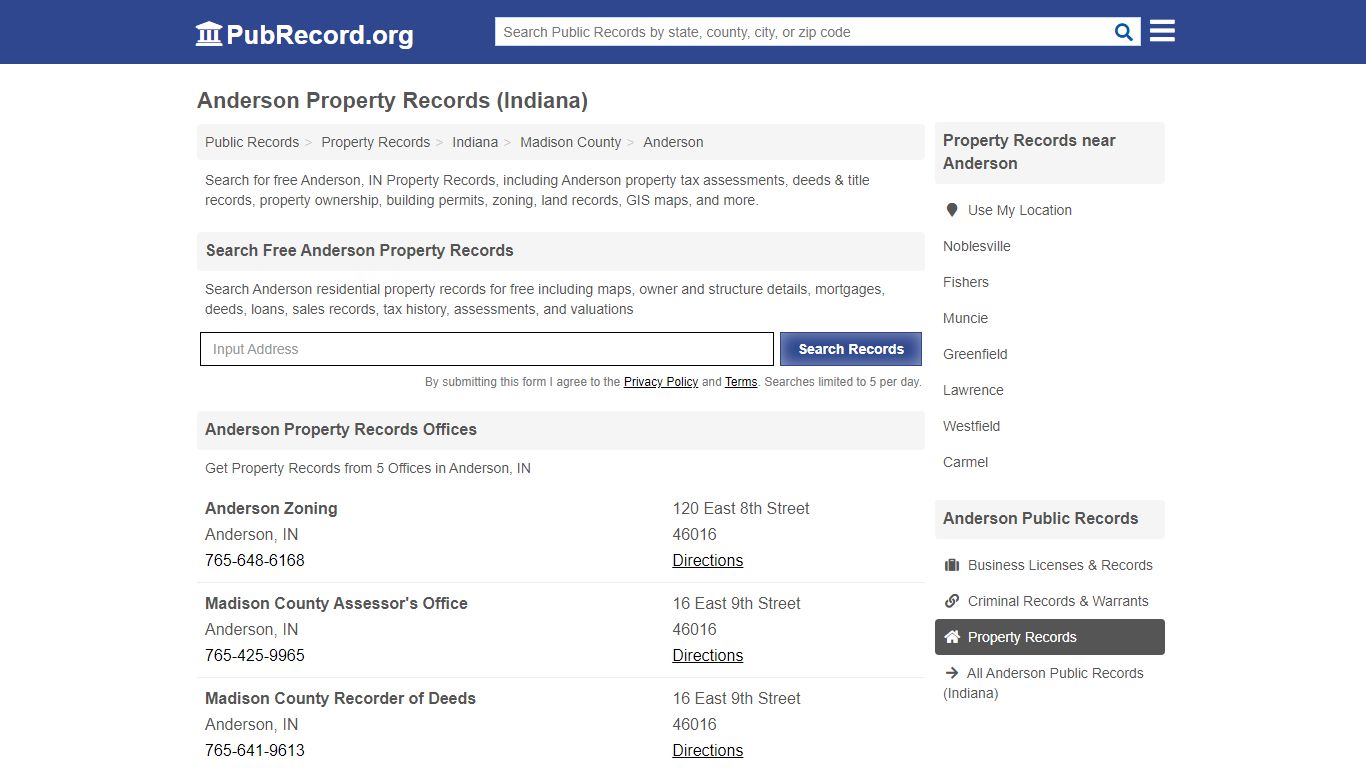 Free Anderson Property Records (Indiana Property Records)