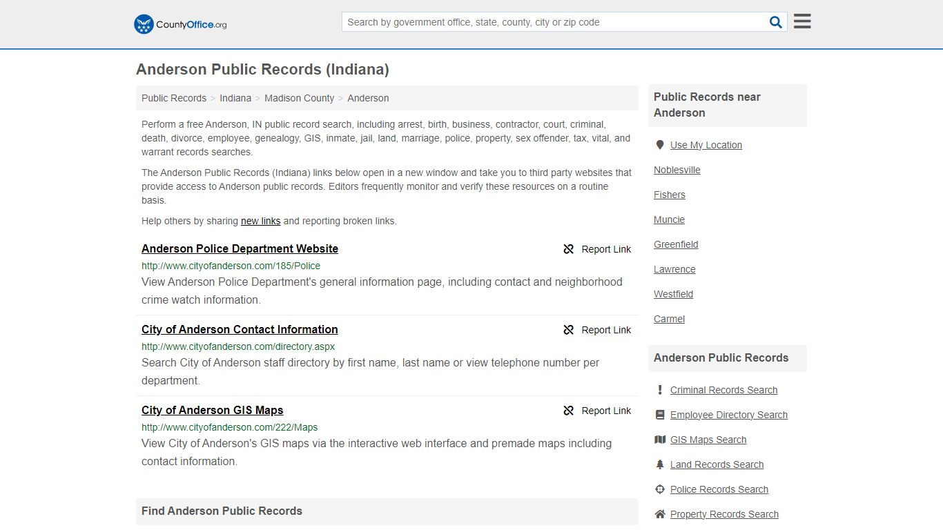 Anderson Public Records (Indiana) - County Office